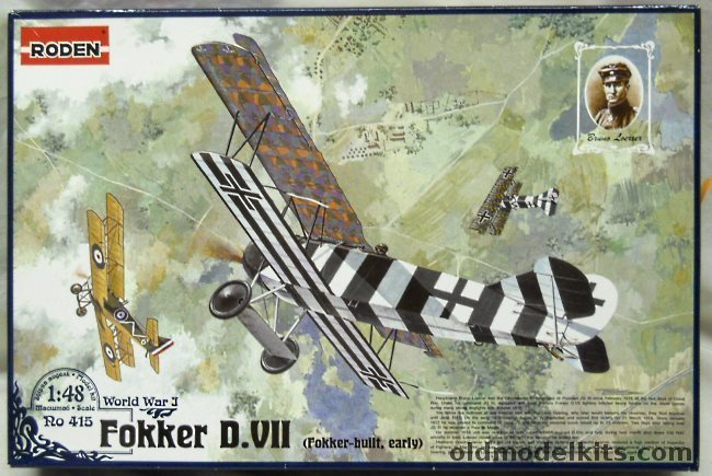 Roden 1/48 Fokker DVII (Fokker Built Early) Plus Microscale Decals, RO415 plastic model kit